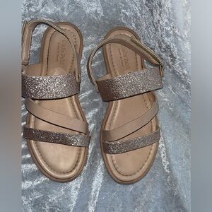 Rose Gold Velcro sandals with wedge well taken care of rarely used